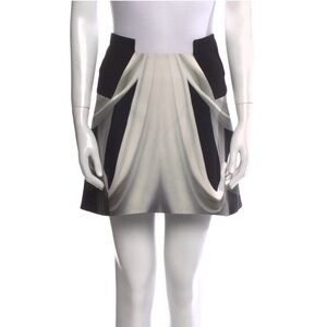 Dion Lee Black and Cream Mini Skirt